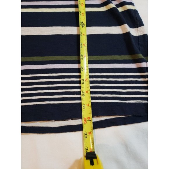 Lou & Grey Casual T-Shirt Dress Size M Short Sleeves Knee Length Blue stripe - Picture 11 of 11